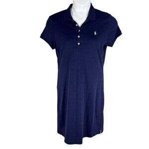 Ralph Lauren NWT Women L Navy Polo Golf Shirt Dress Green Pony Athleisure Preppy